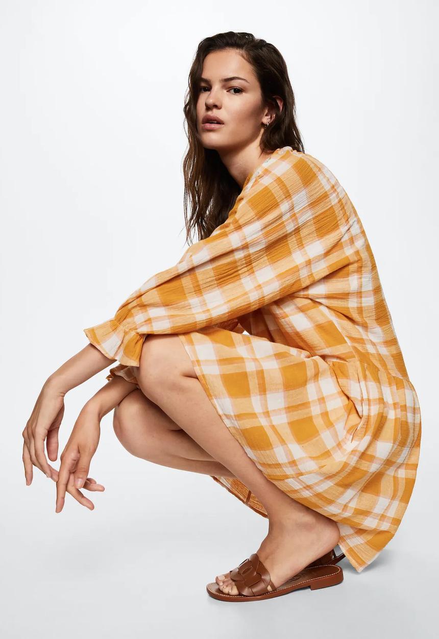 MANGO - Dress bruno-h - medium yellow
