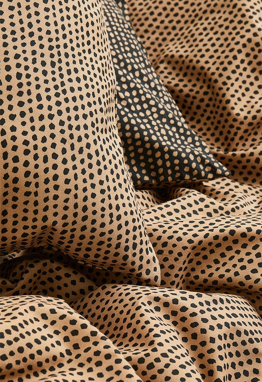 H&M - Patterned double/king duvet cover set - beige/multi
