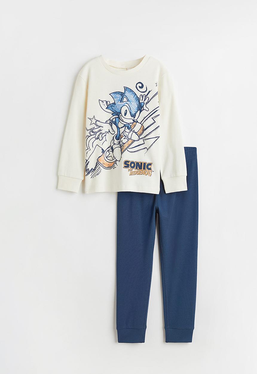 H&M - Printed pyjamas - cream/sonic the hedgehog