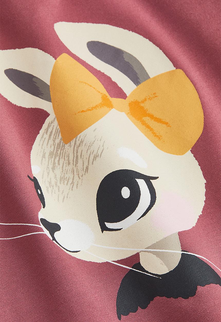 H&M - Printed jersey top - dark red/rabbit