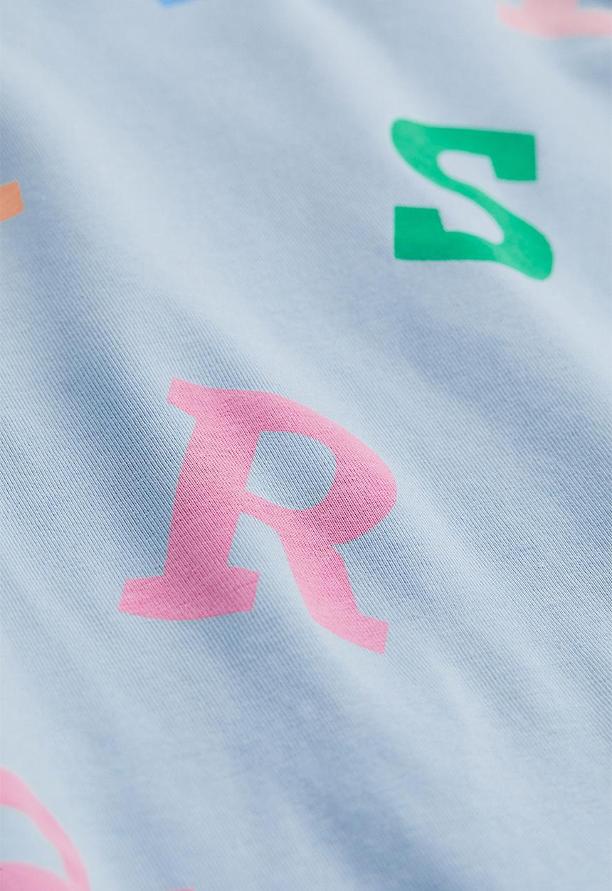 H&M - Printed jersey top - light blue/letters