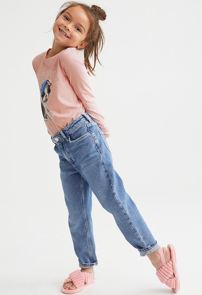 H&M - Printed jersey top - light pink/creative