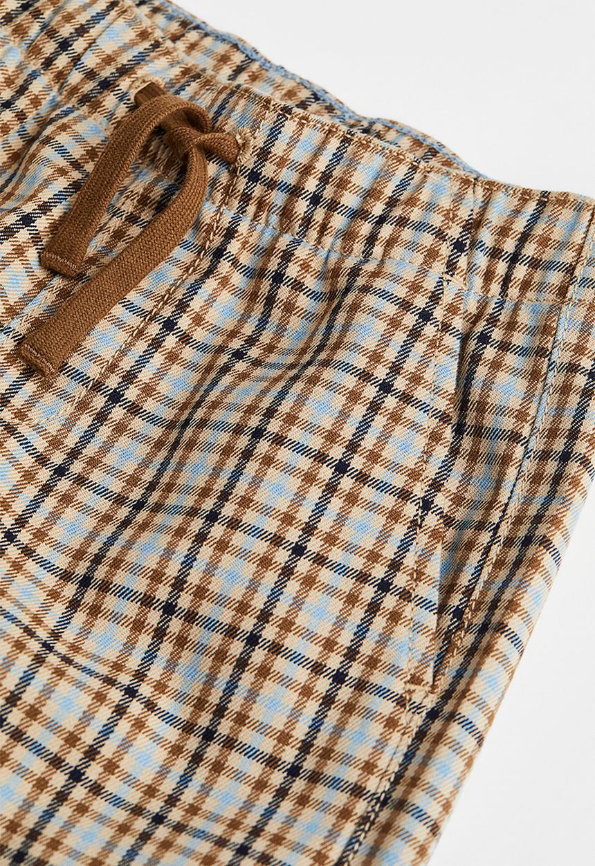 H&M - Relaxed fit pull-on trousers - beige/checked