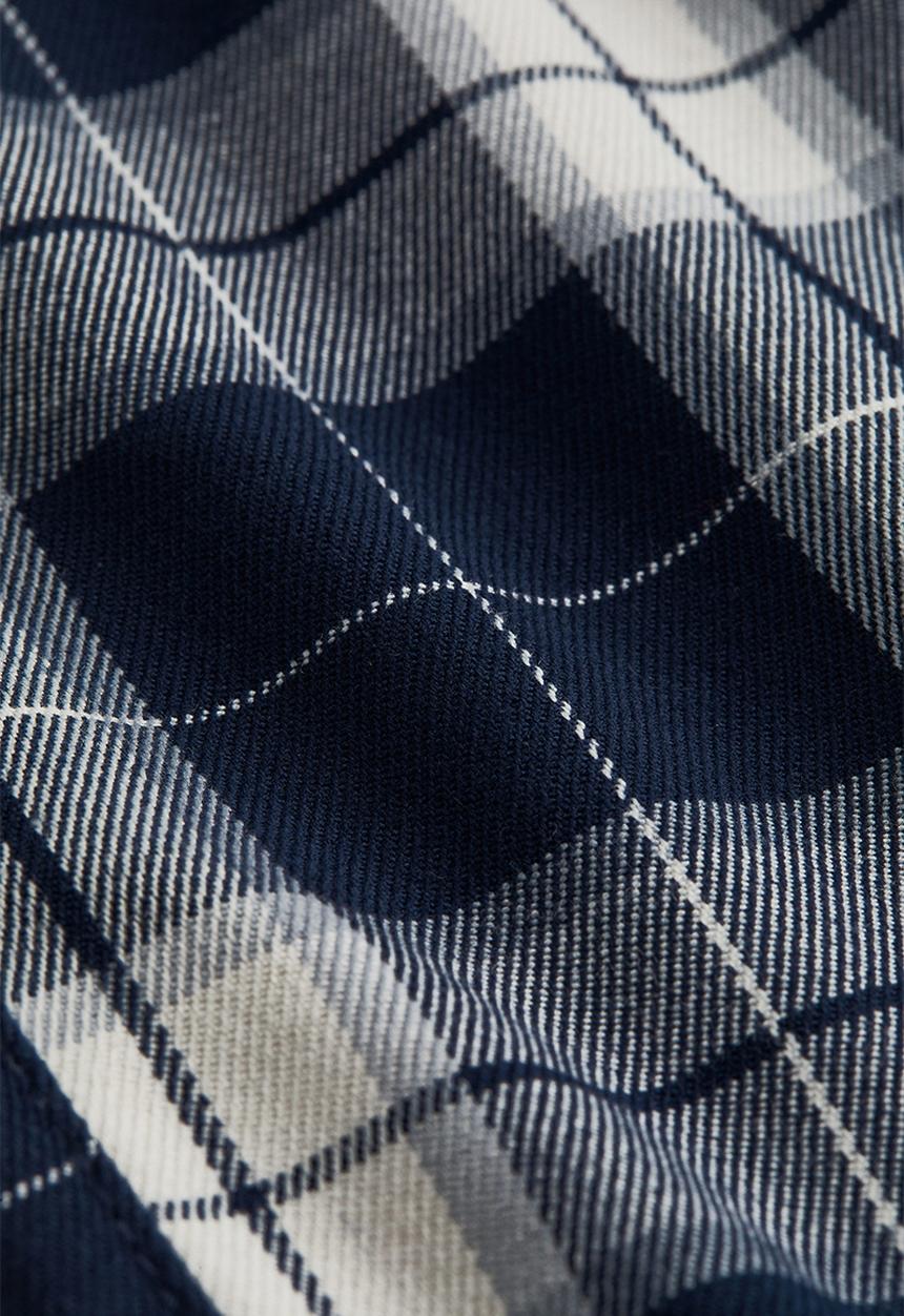 H&M - Relaxed fit pull-on trousers - dark blue/checked