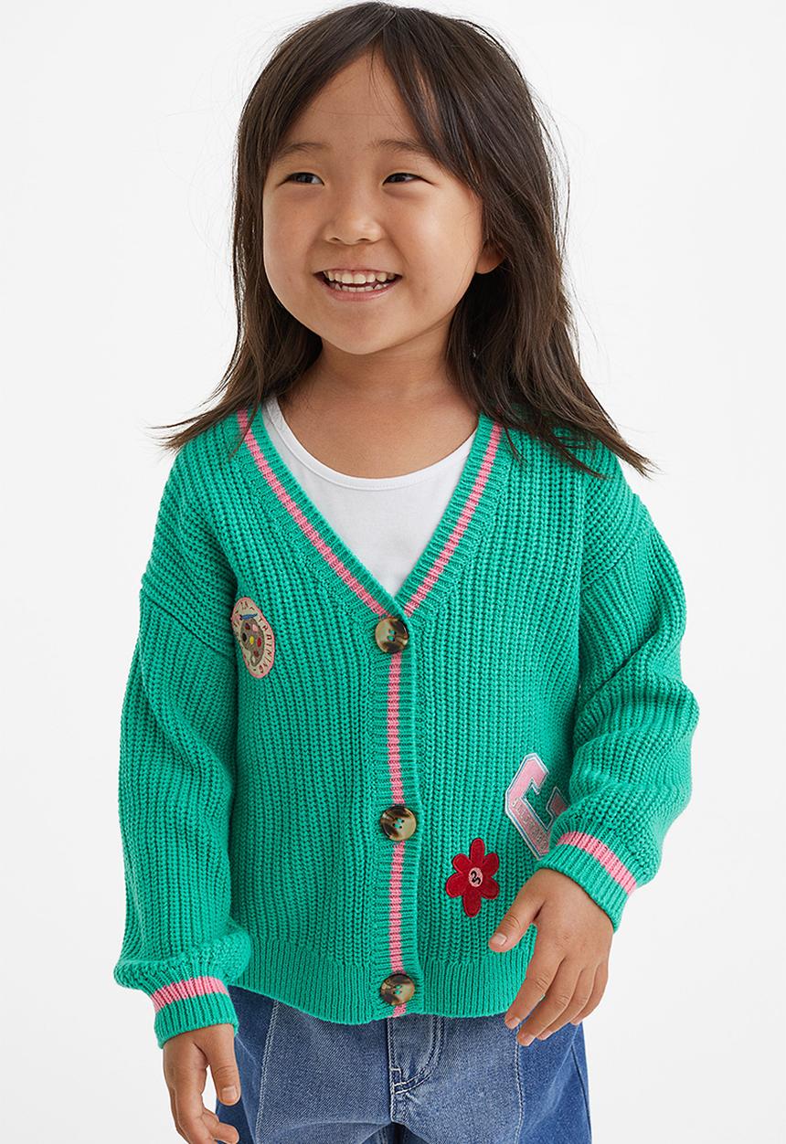 H&M - Patterned cardigan - green/pink