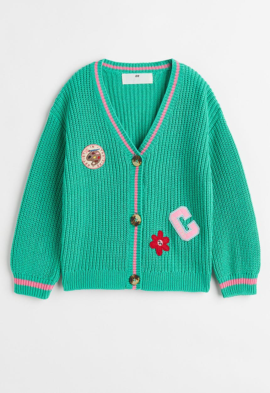 H&M - Patterned cardigan - green/pink