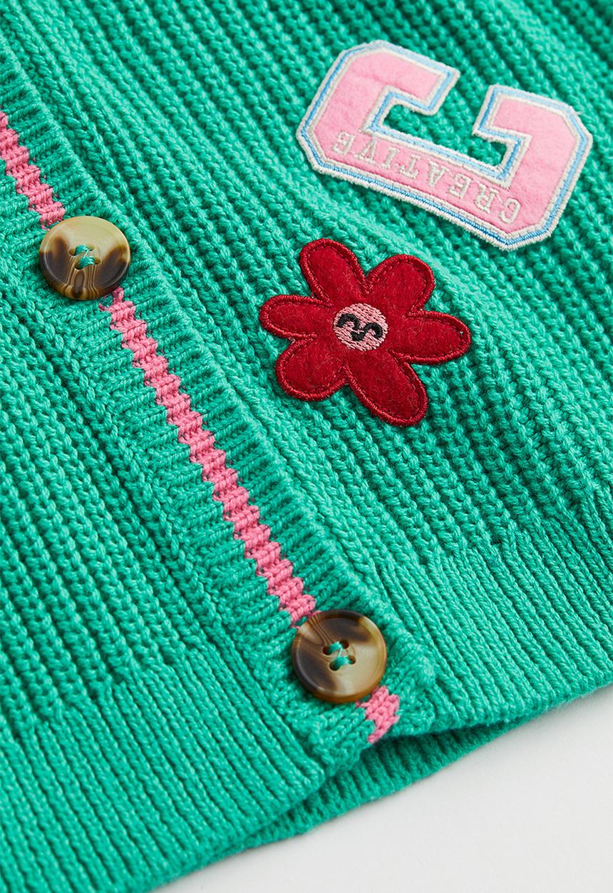 H&M - Patterned cardigan - green/pink