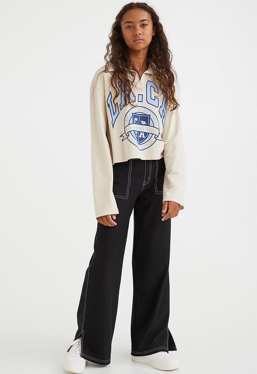 H&M - Wide fit trousers - black