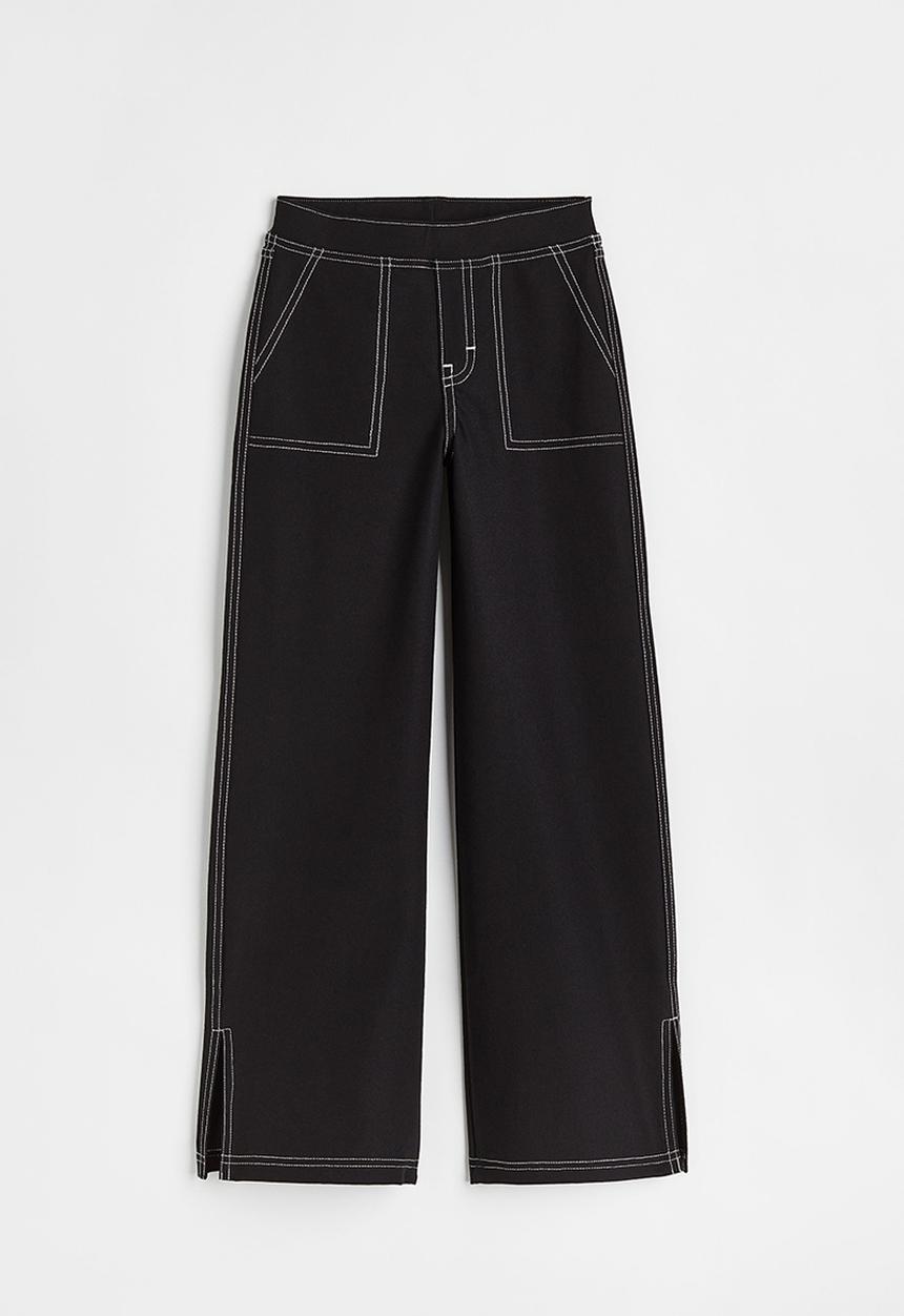 H&M - Wide fit trousers - black