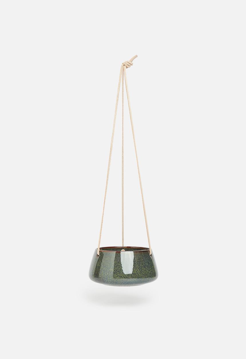 Present Time - Hanging pot unique - green