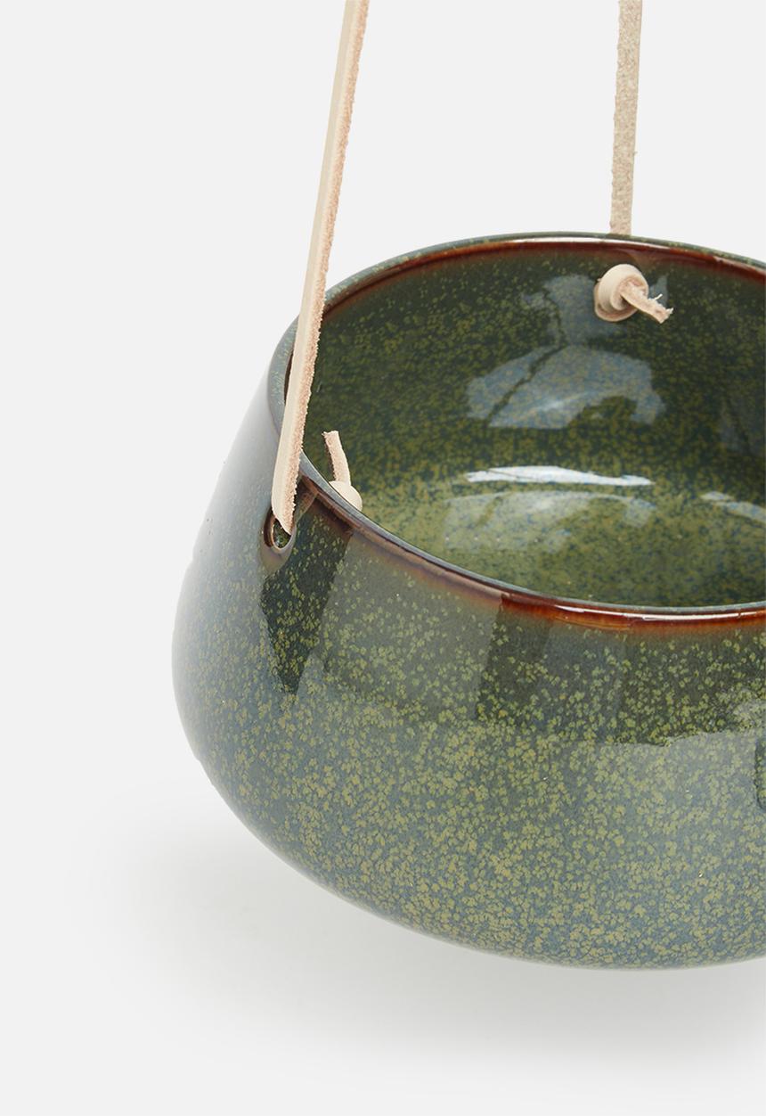 Present Time - Hanging pot unique - green