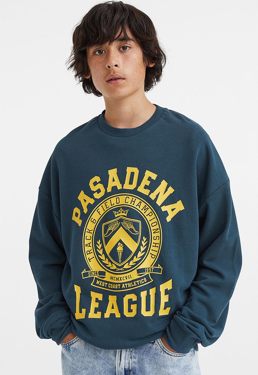 H&M - Printed sweatshirt - dark blue/pasadena