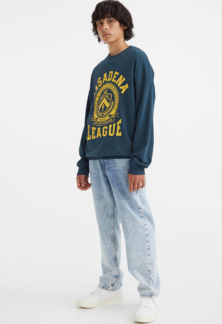 H&M - Printed sweatshirt - dark blue/pasadena