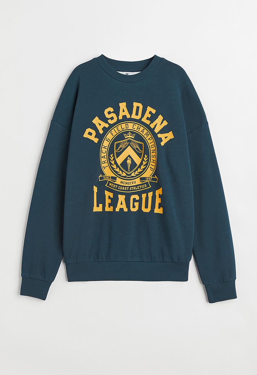 H&M - Printed sweatshirt - dark blue/pasadena
