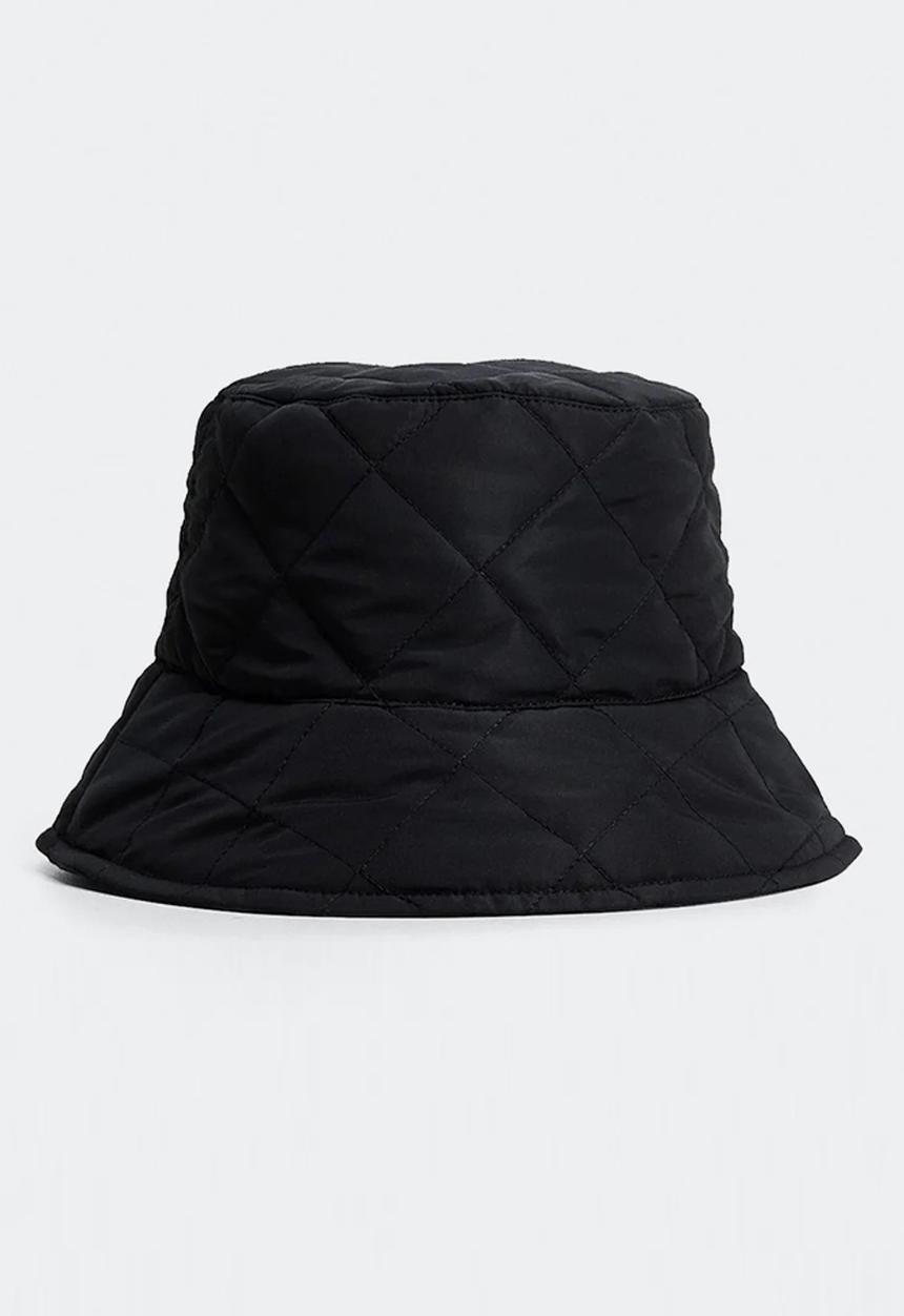 MANGO - Quilted bucket hat - black