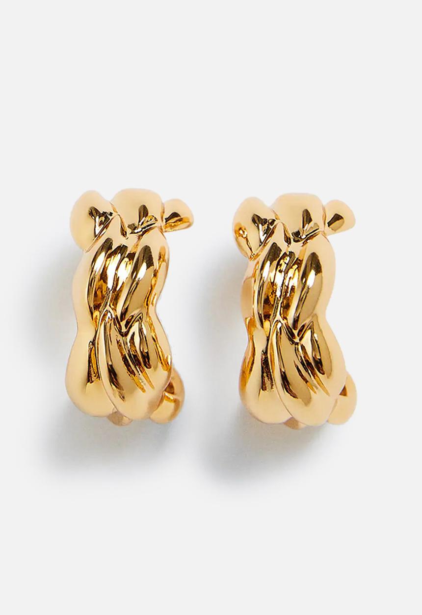 MANGO - Embossed hoop earrings - gold