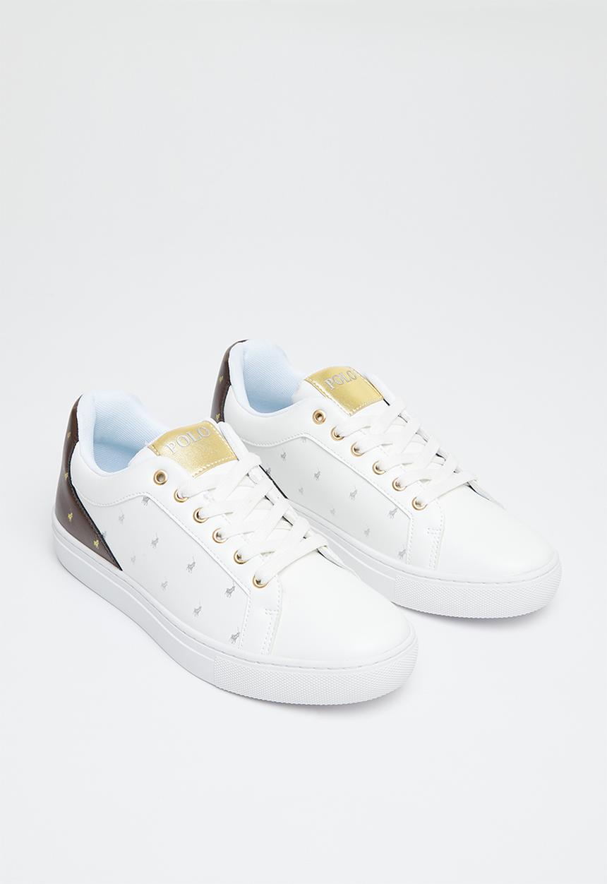 POLO - Tonal monogram sneaker - white