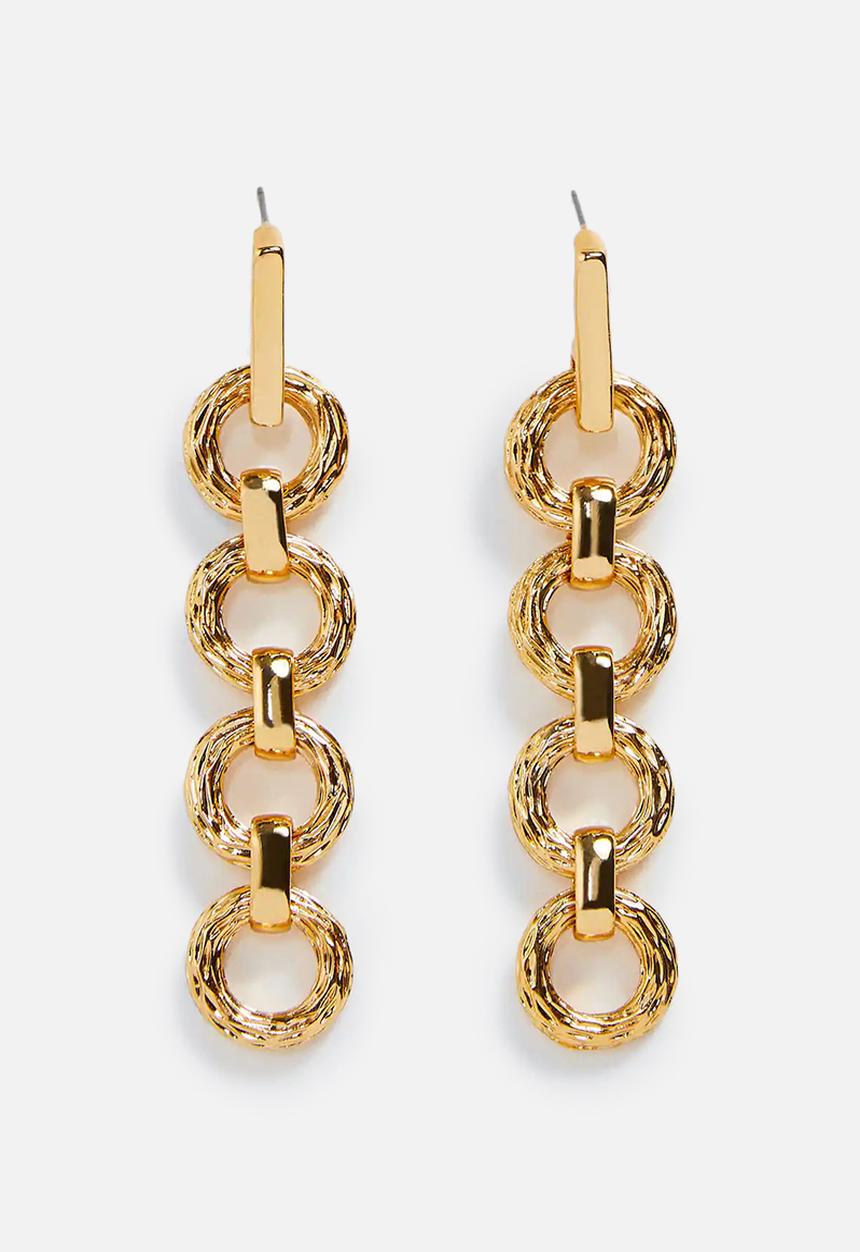 MANGO - Chain pendant earrings viney - gold
