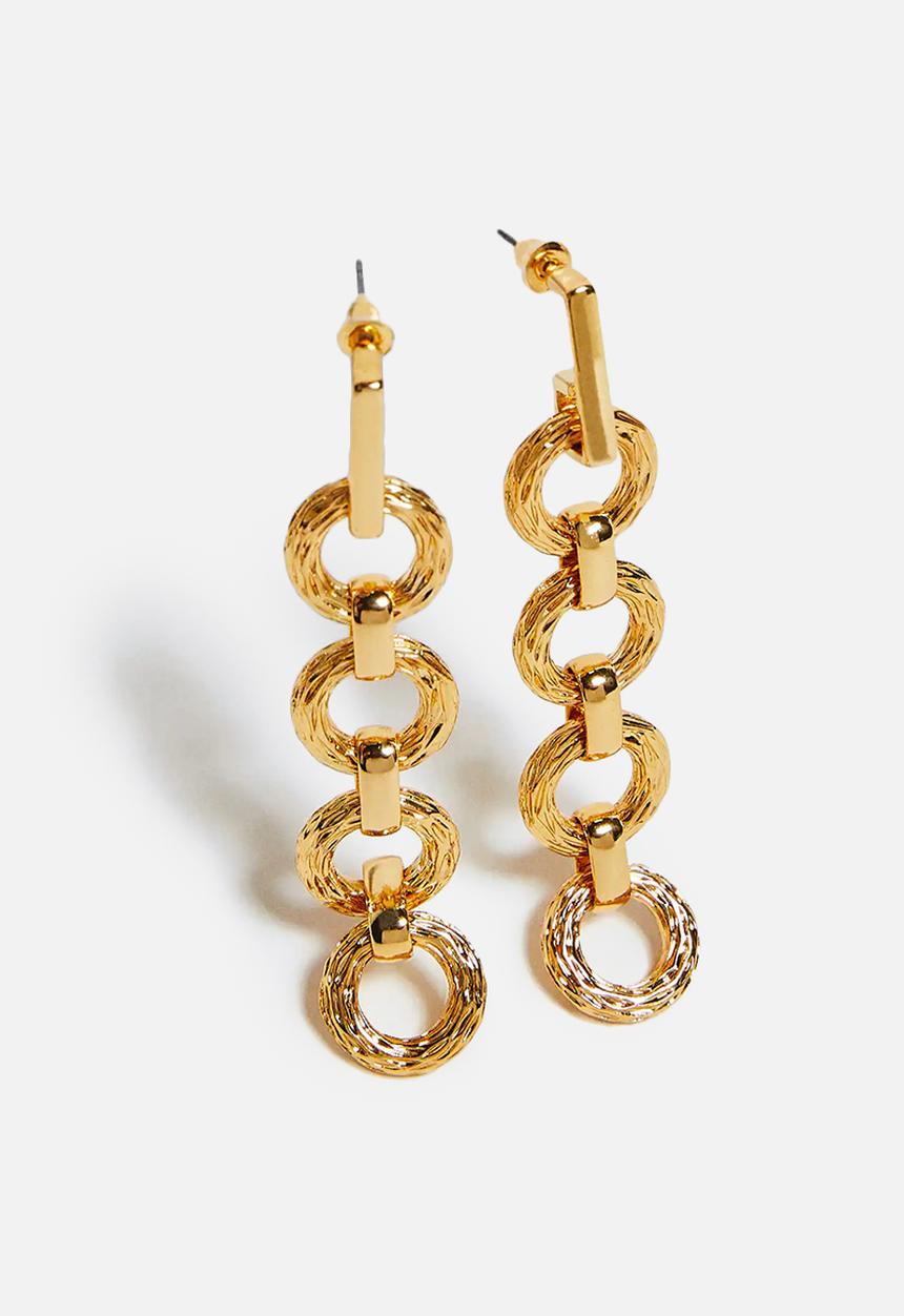 MANGO - Chain pendant earrings viney - gold