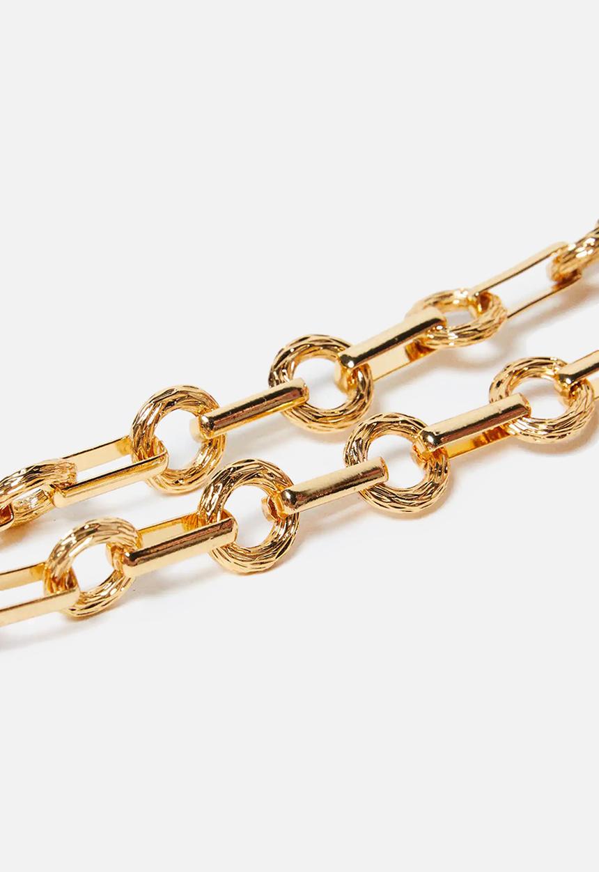 MANGO - Combined chain necklace valentina - gold