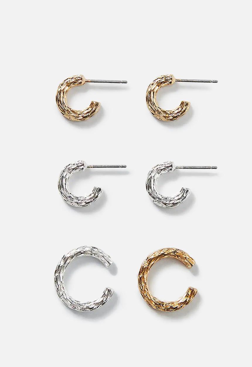 MANGO - Pack of 3 earrings vanessa - gold