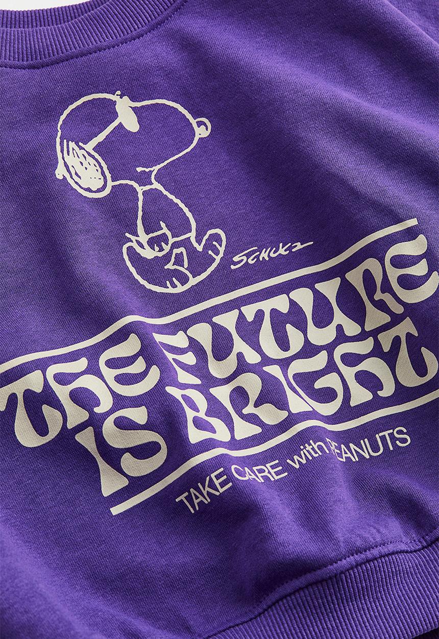 H&M - Boxy printed sweatshirt - dark purple/snoopy