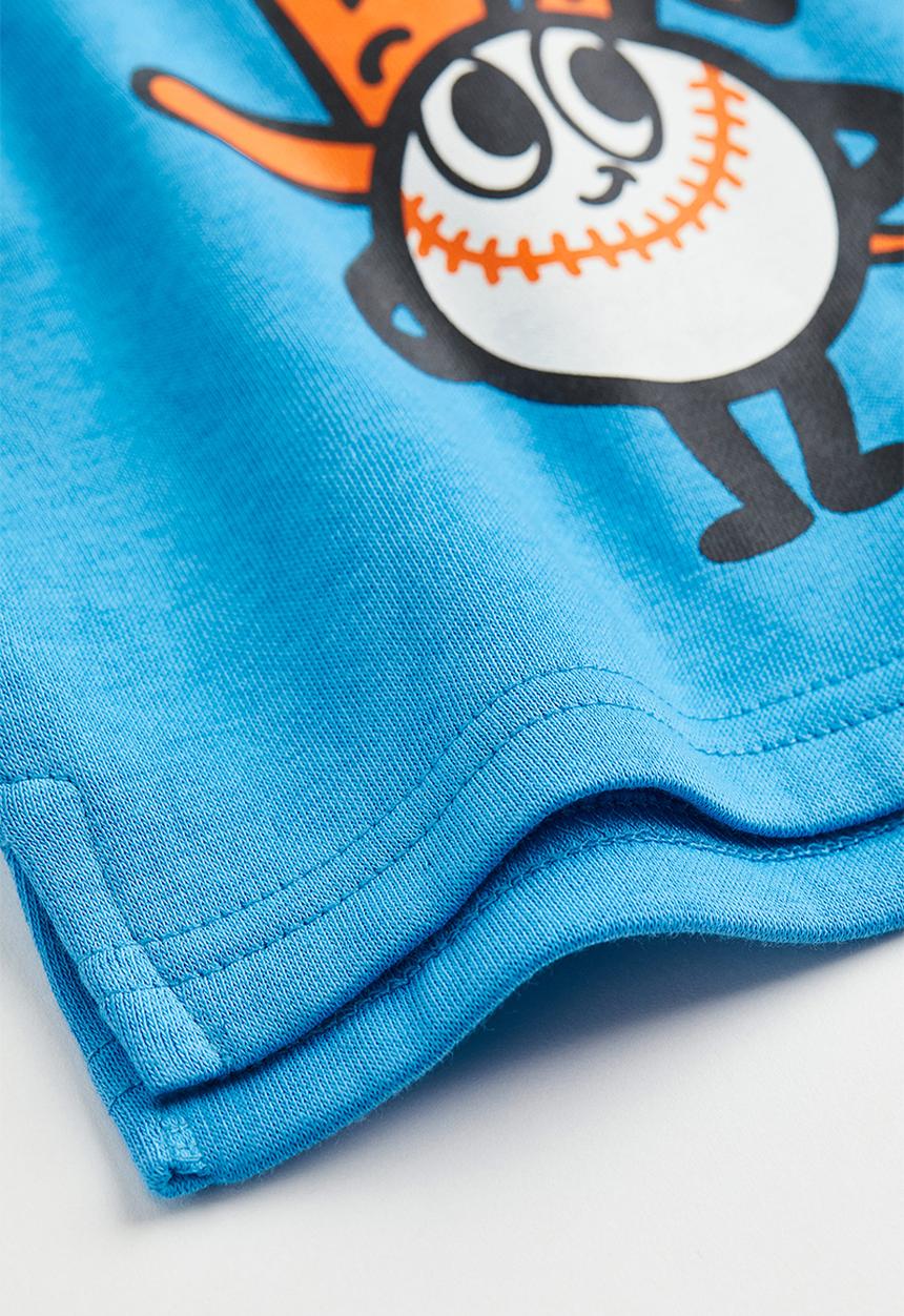 H&M - Printed hoodie - blue/play the day away