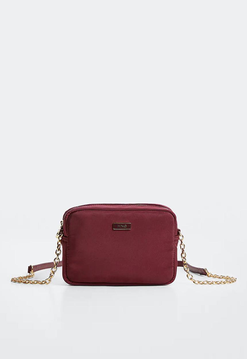 MANGO - Chain mini bag - burgundy
