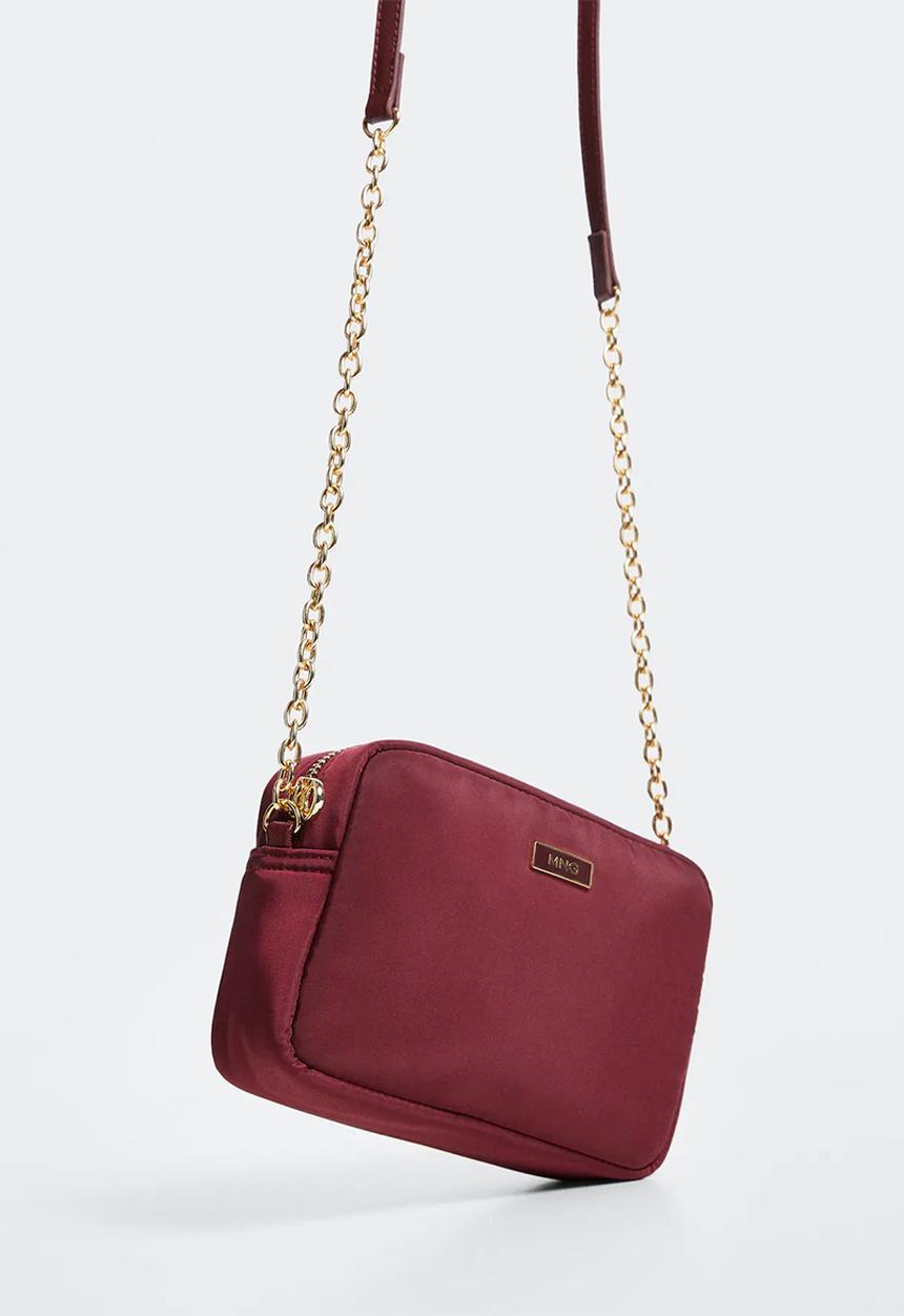 MANGO - Chain mini bag - burgundy