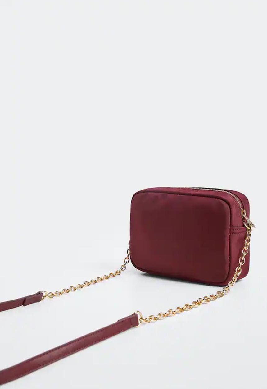 MANGO - Chain mini bag - burgundy