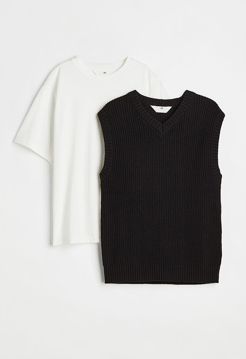 H&M - 2 Piece set - black/white