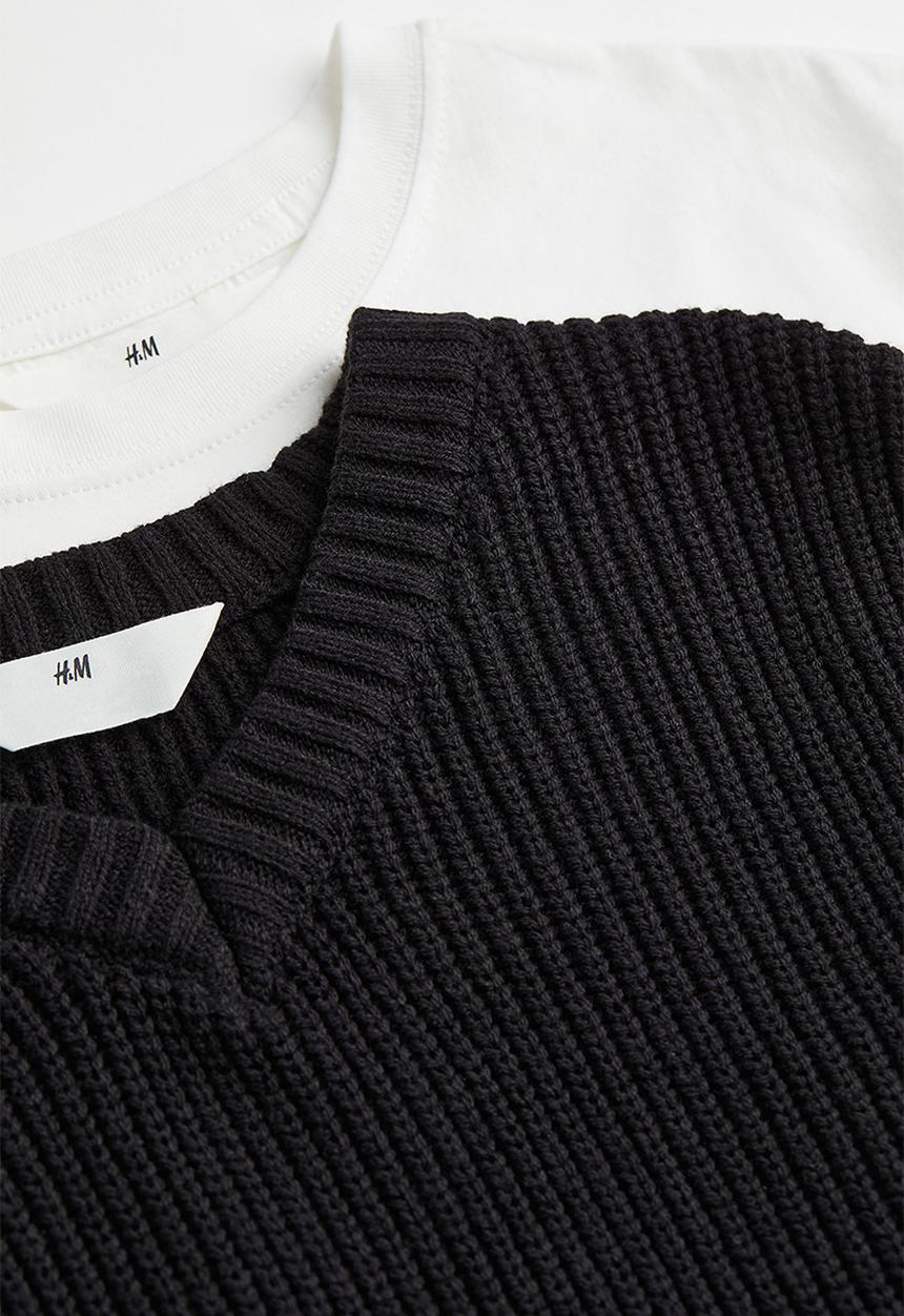 H&M - 2 Piece set - black/white