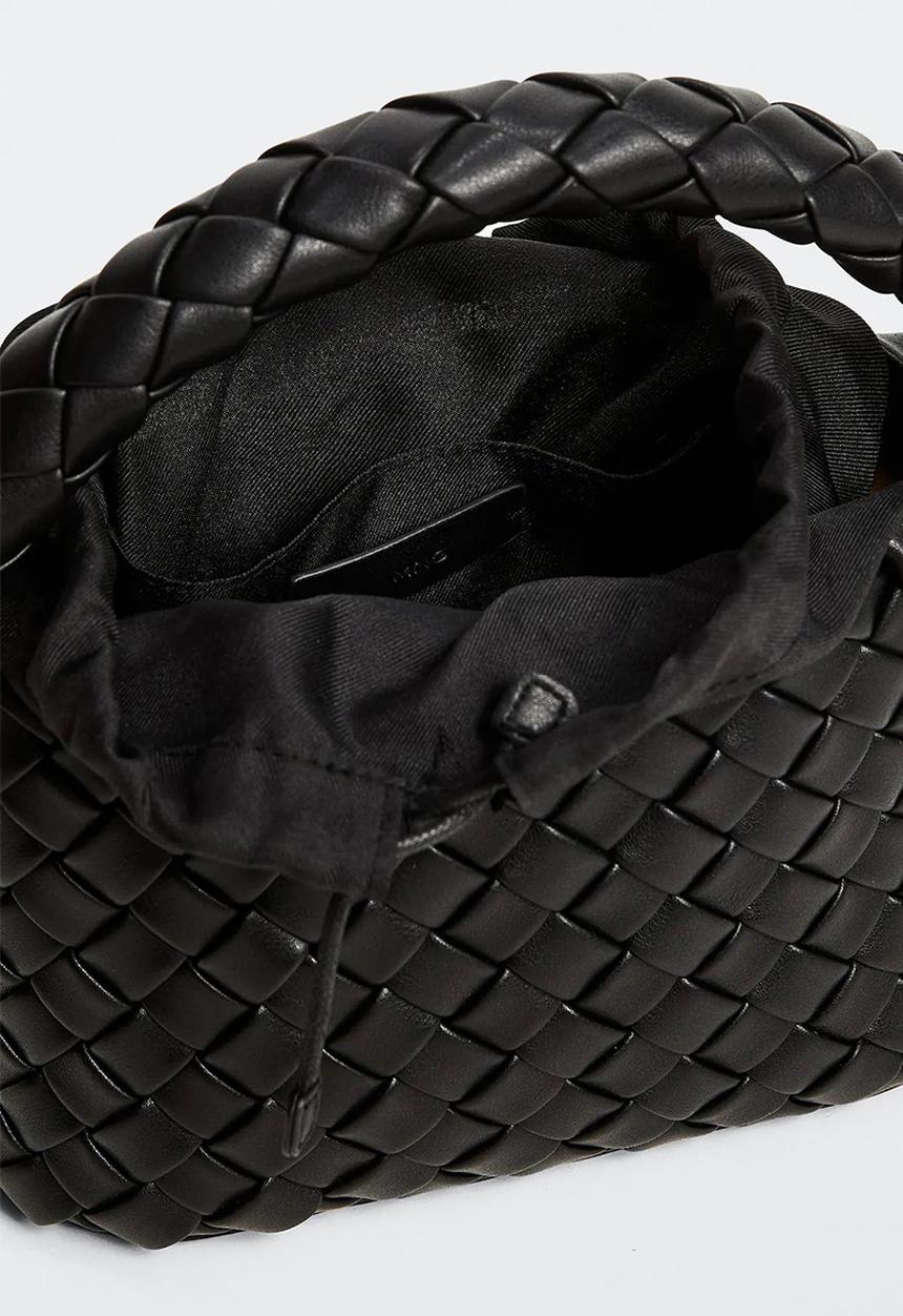 MANGO - Braided bag gabi - black