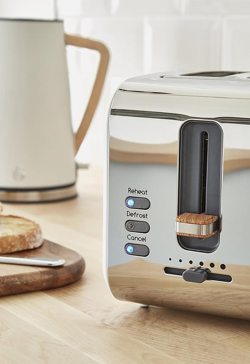Swan - Nordic Kettle & 2 Slice Toaster - Polished white