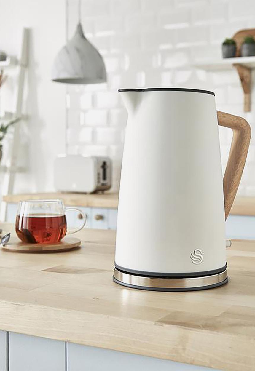 Swan - Nordic Kettle & 2 Slice Toaster - Polished white