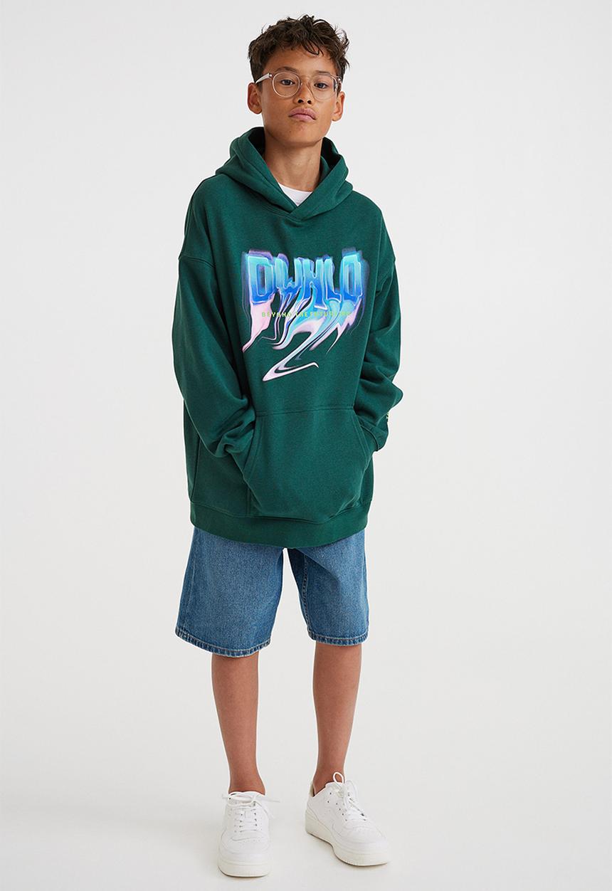 H&M - Oversized hoodie - dark green/dwnld