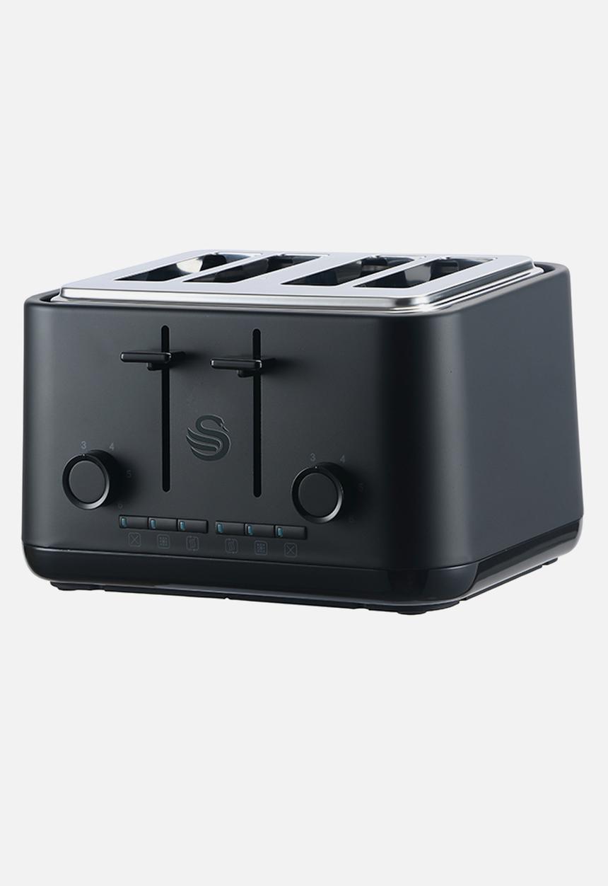 Swan - Stealth Kettle & 4 Slice Toaster - Black