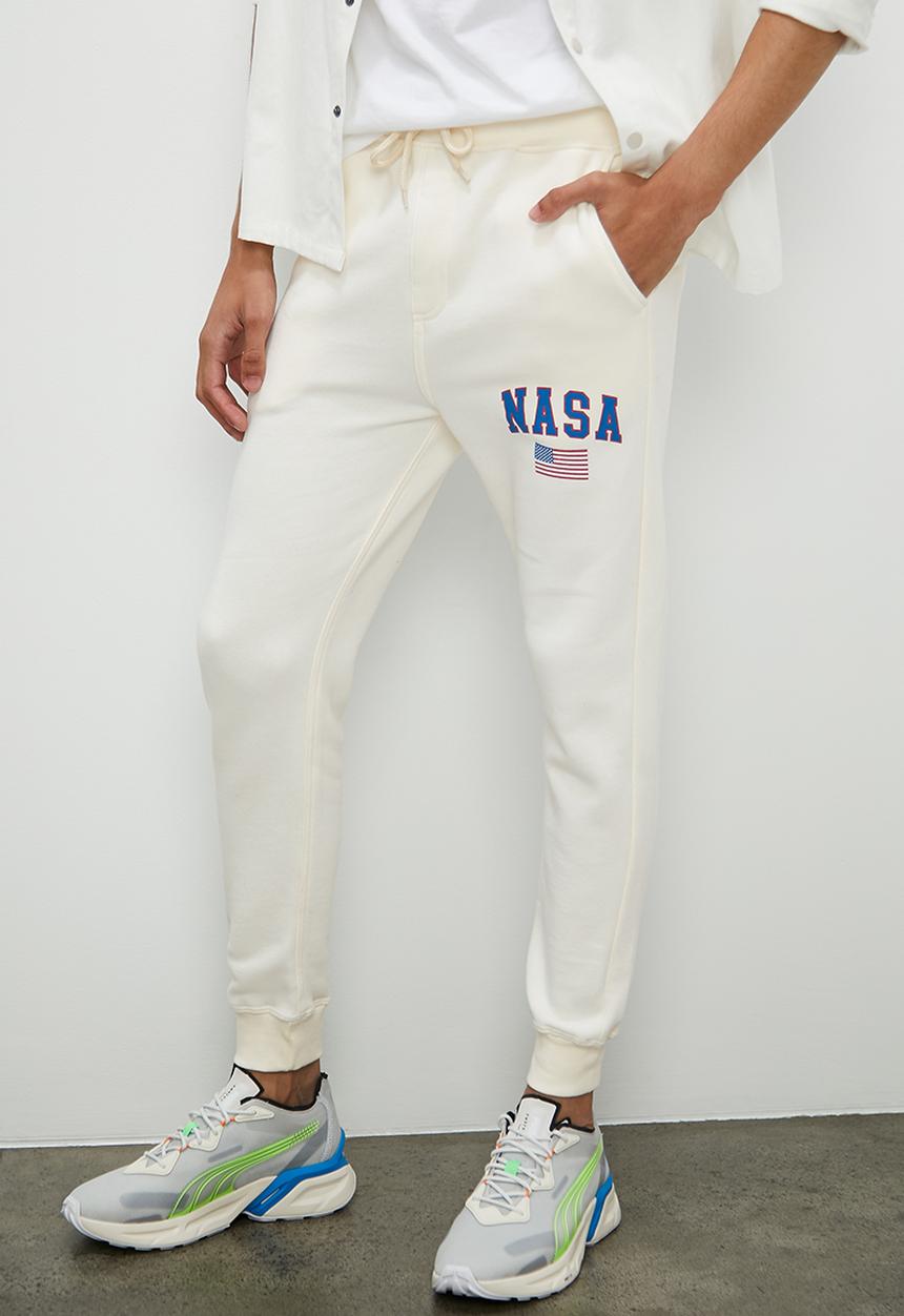 Superbalist - Madrid slim fit nasa print sweatpants - ecru