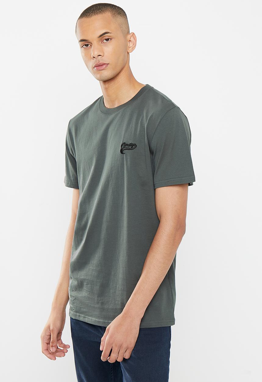 Vertigo - Mens vertigo embroidered crew tee short sleeve - dark shadow