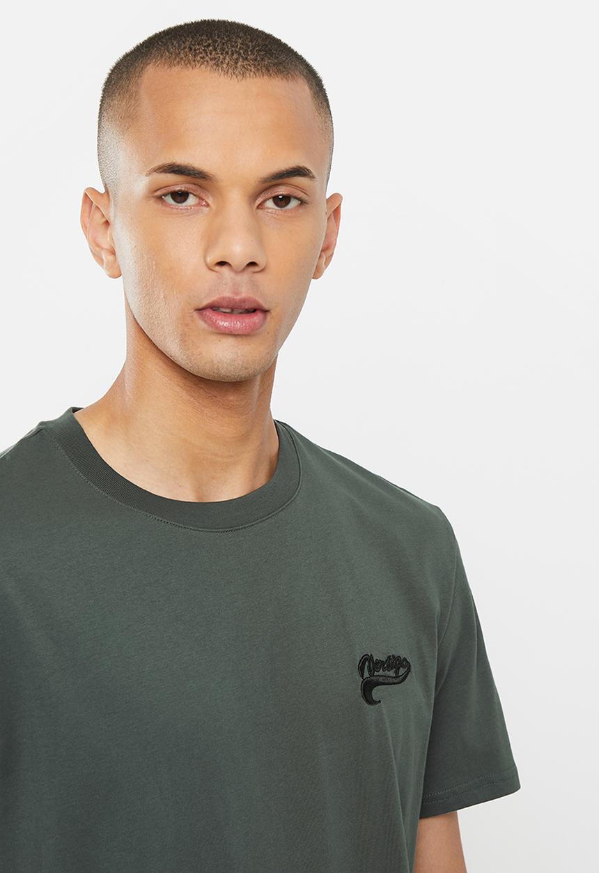 Vertigo - Mens vertigo embroidered crew tee short sleeve - dark shadow