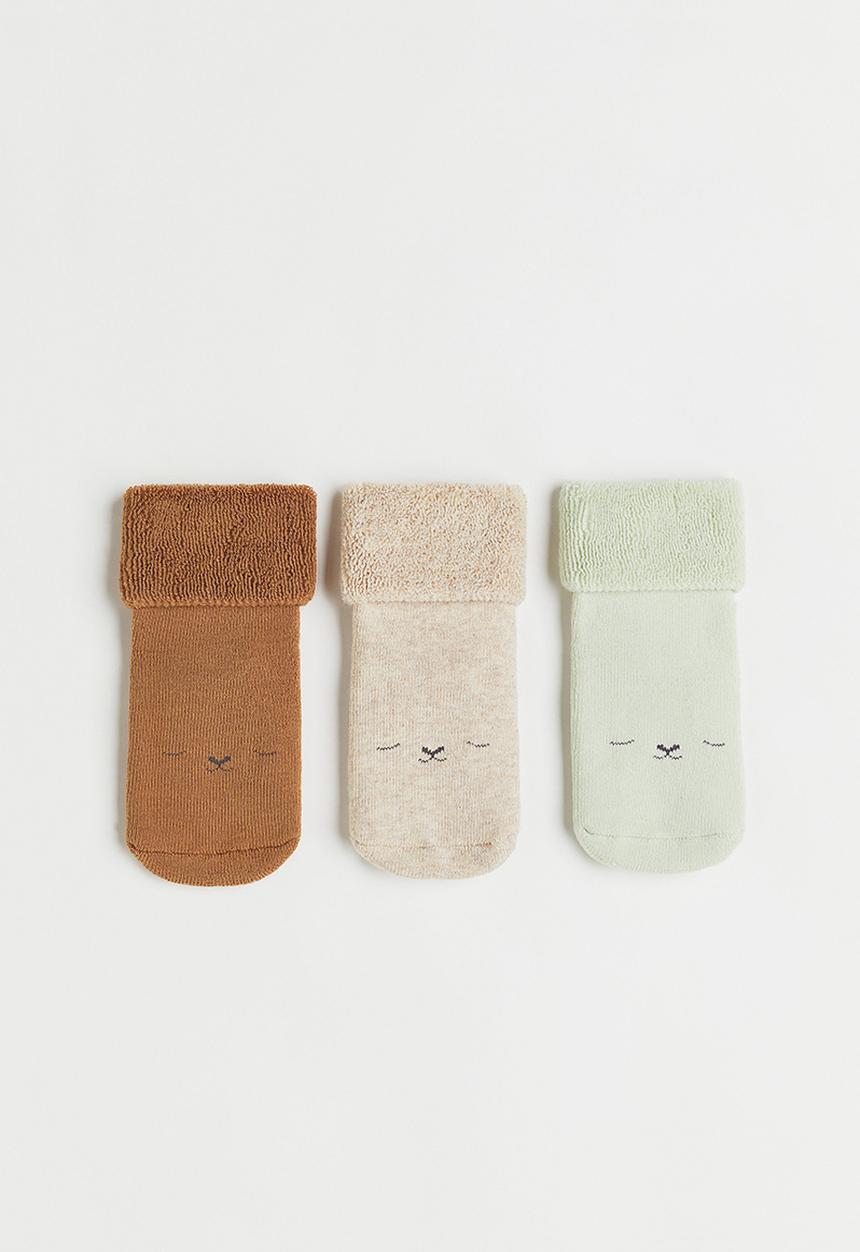 H&M - 3 Pack anti-slip socks - multi