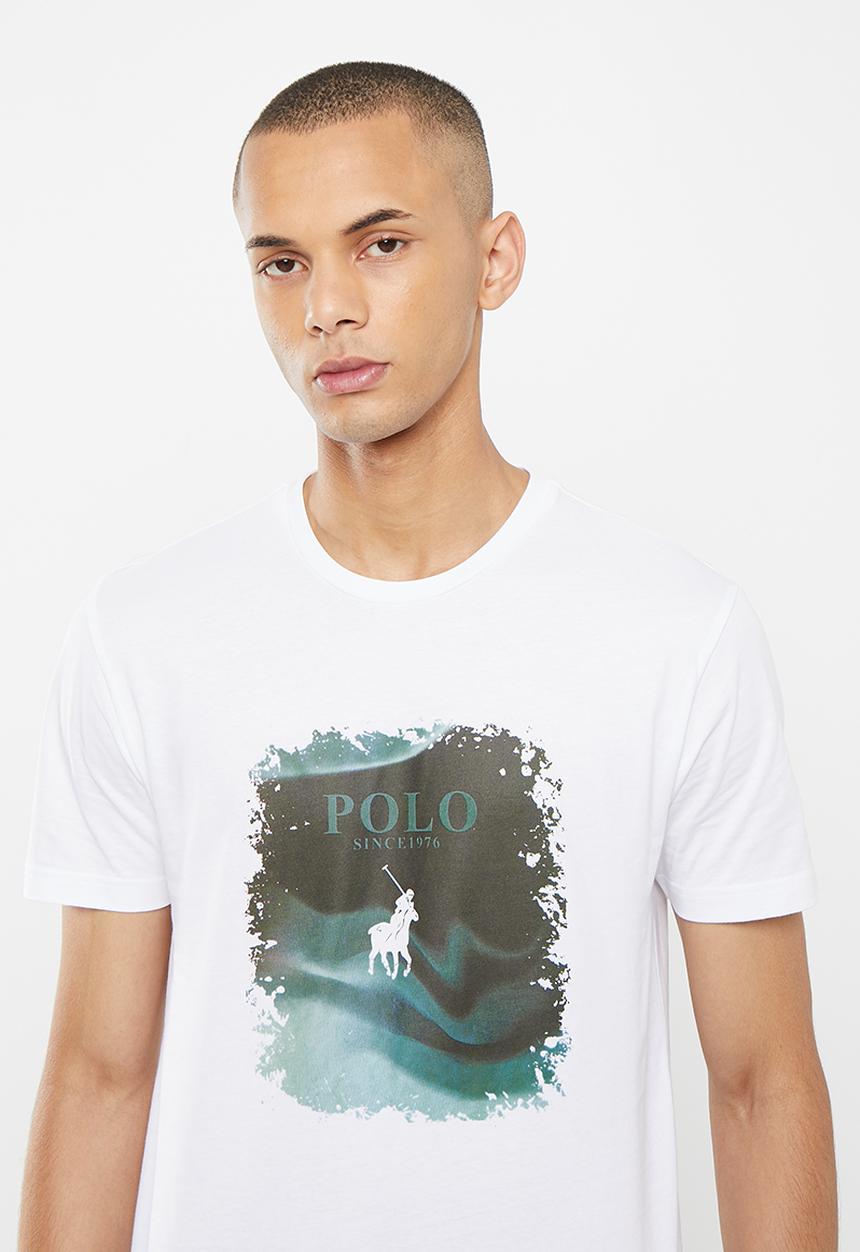 POLO - Men block graphic tee  - white
