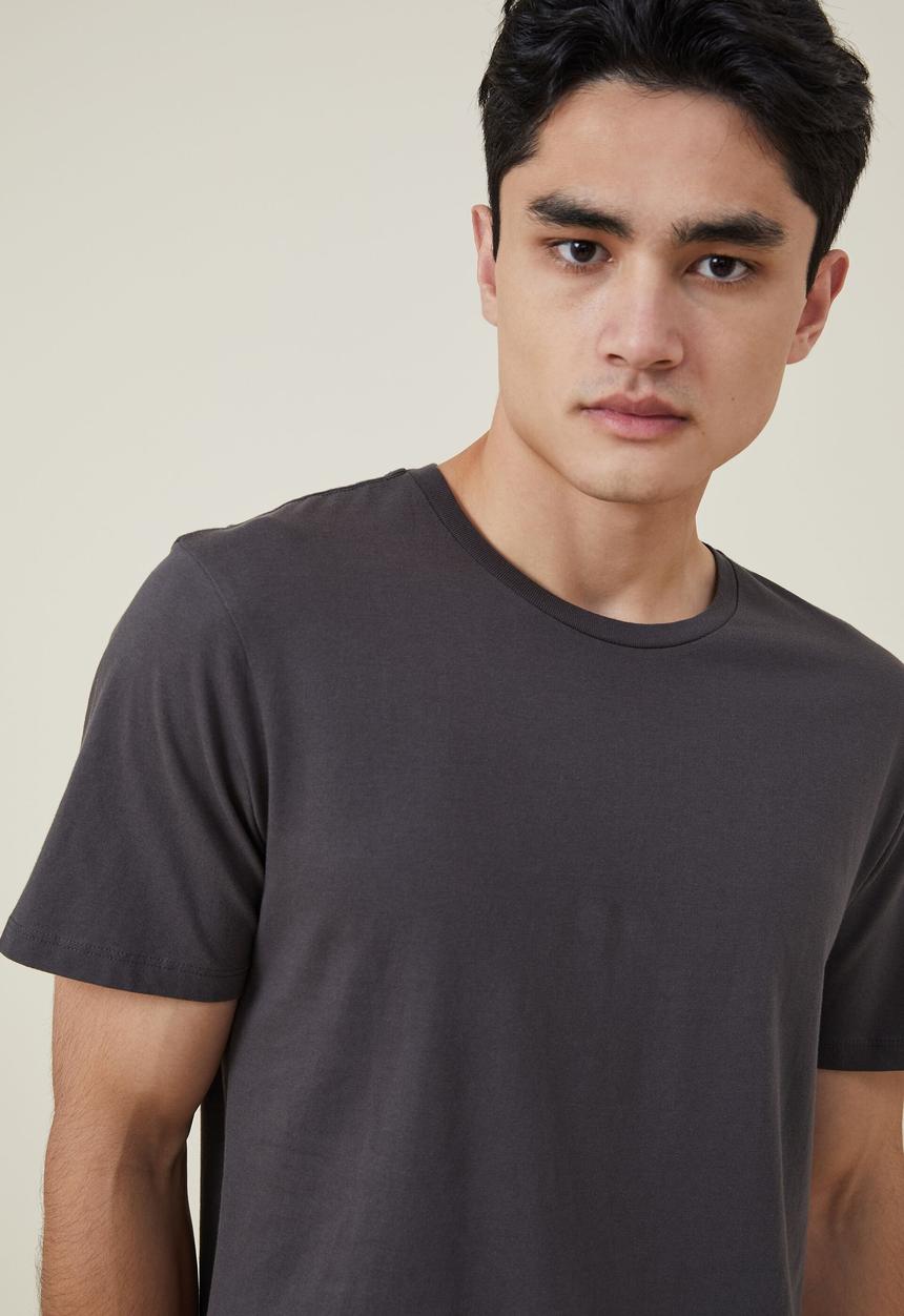 Cotton On - Organic longline T-shirt - faded slate