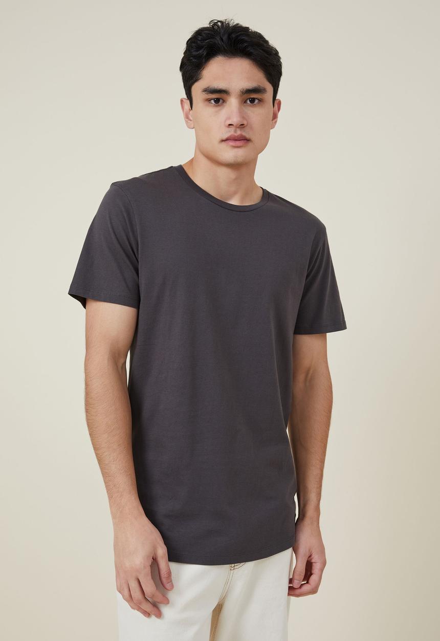 Cotton On - Organic longline T-shirt - faded slate