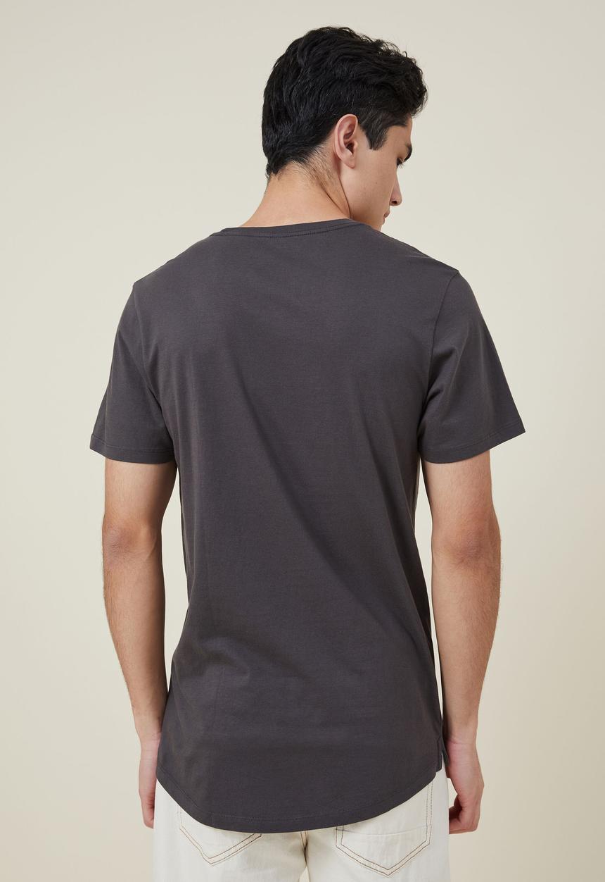 Cotton On - Organic longline T-shirt - faded slate