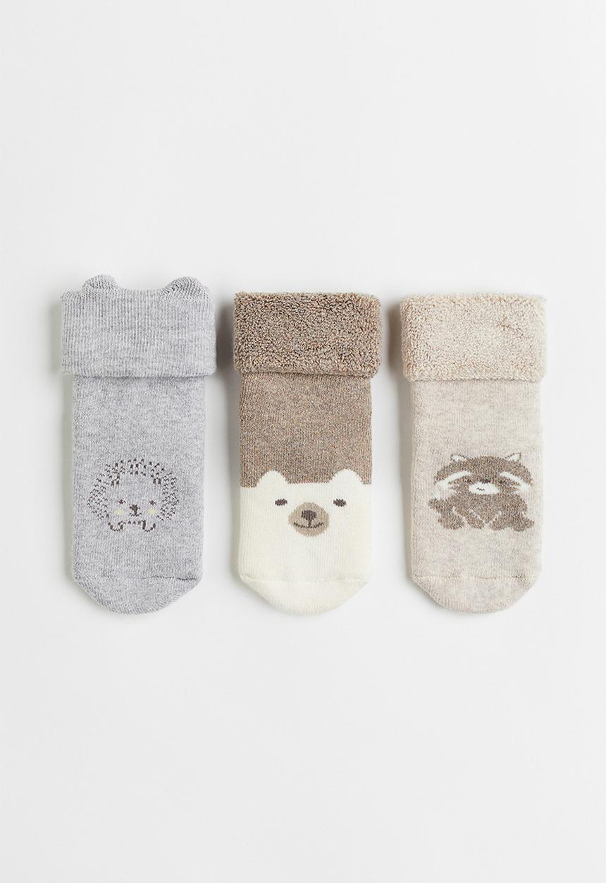 H&M - 3 Pack anti-slip socks - multi