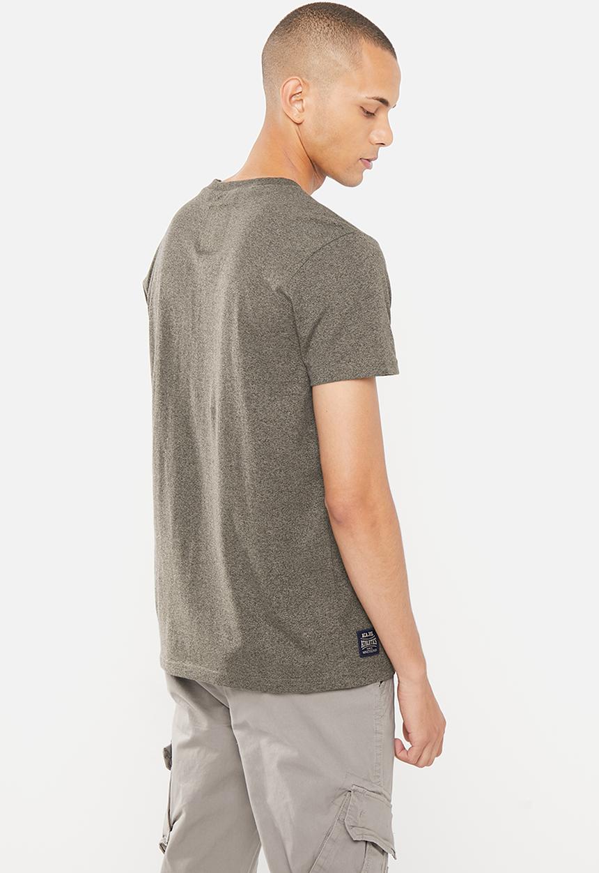 Aca Joe - Mens aca joe jasper left chest embroidered crew tee - dark grey