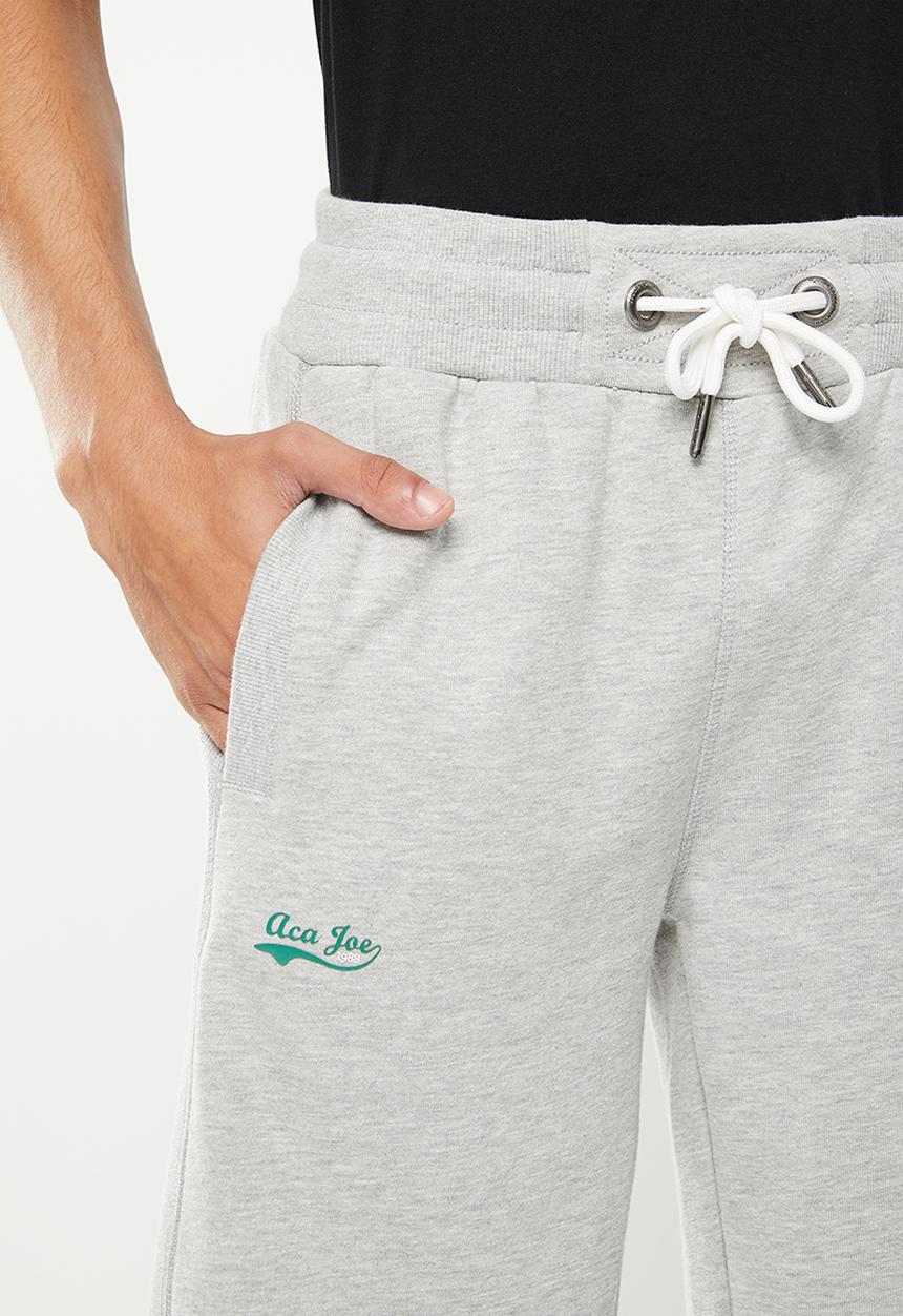Aca Joe - Mens aca joe small logo shorts - grey melange