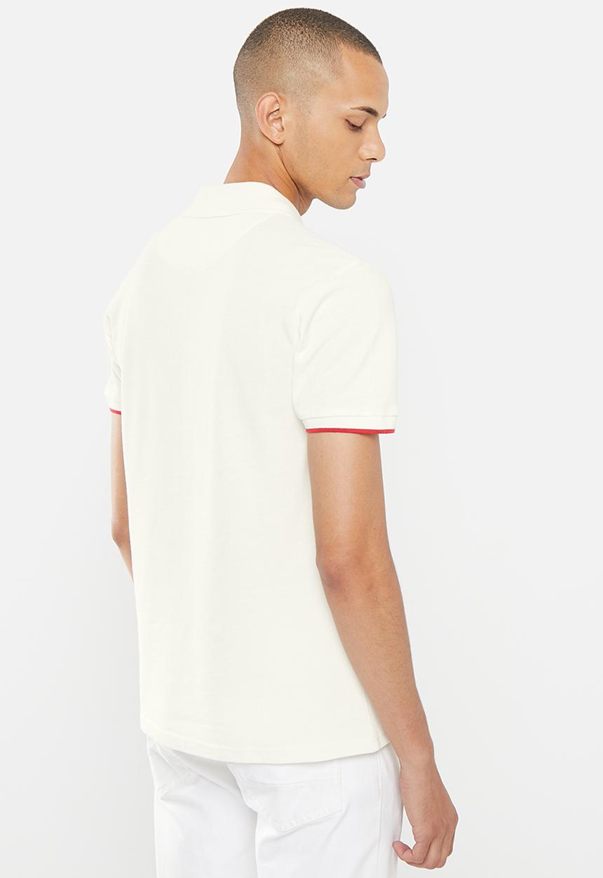 POLO - Men logo placket golfer  - white