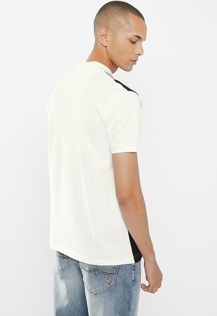 POLO - Men colourblock ss golfer - black